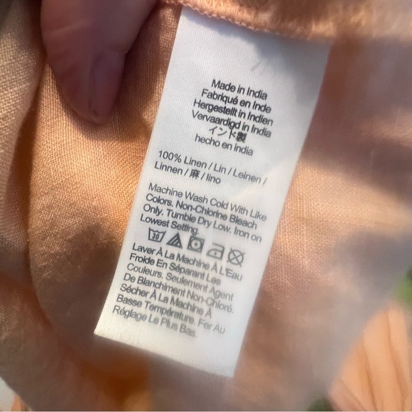 J.Crew Tie-shoulder Linen Tank Top Size L peach pink -Summer Boho Vacation Beach - Picture 6 of 7